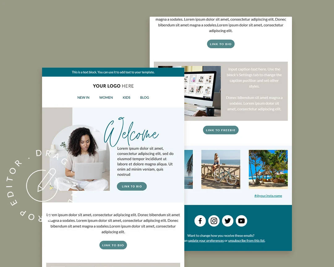 Mailchimp Welcome Newsletter Template: Canva & HTML