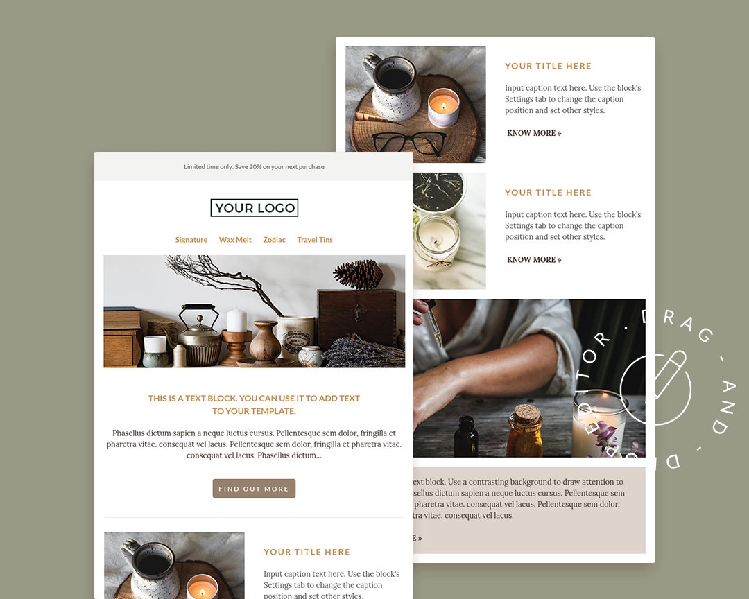 Mailchimp Email Newsletter Template: Drag & Drop Editor