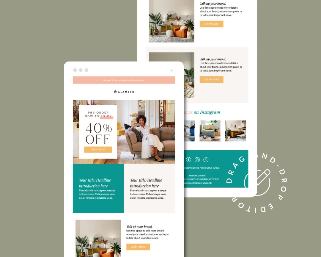 Mailchimp Email Template: Instant Download, No HTML Needed