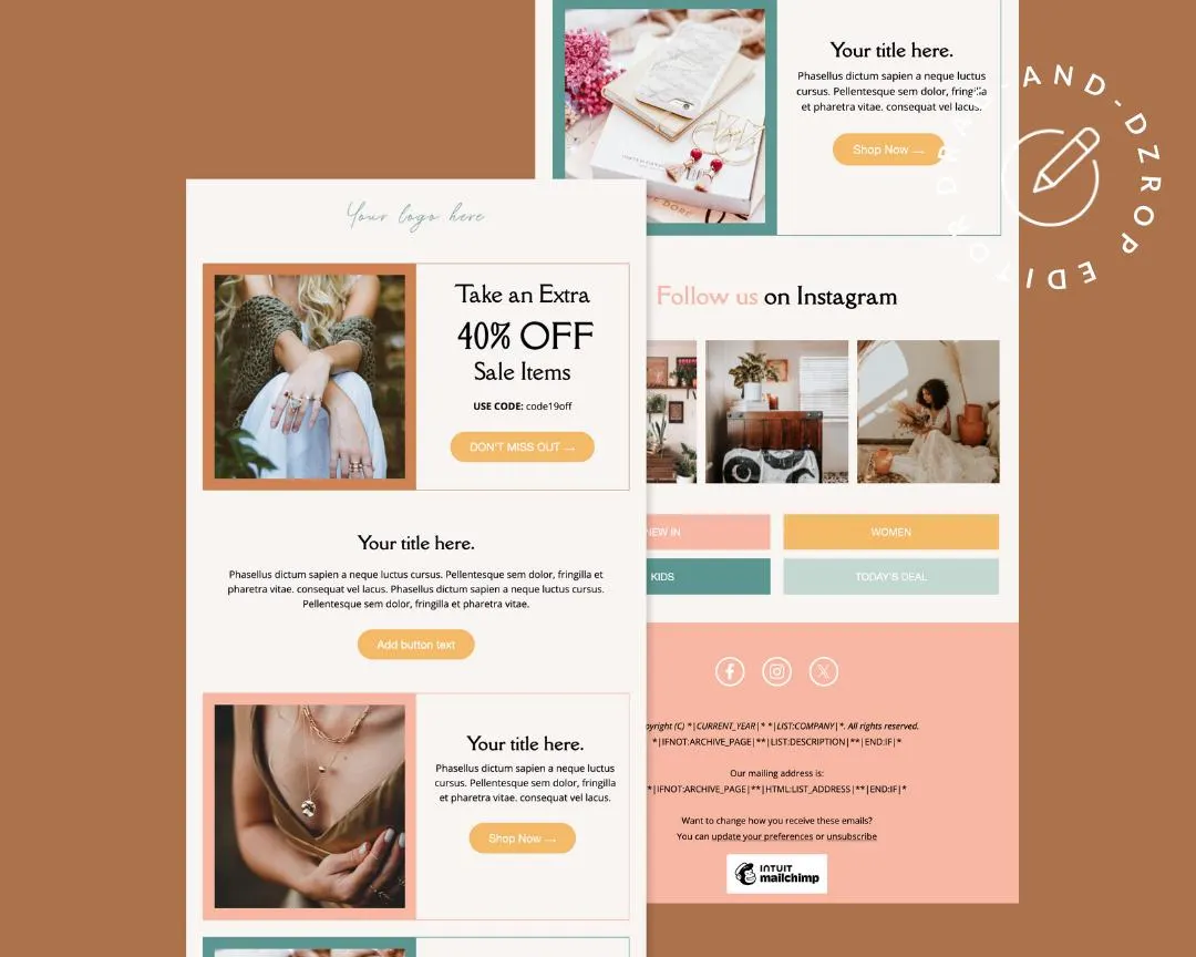 Jewelry Email Template: Modern Mailchimp Newsletter Design